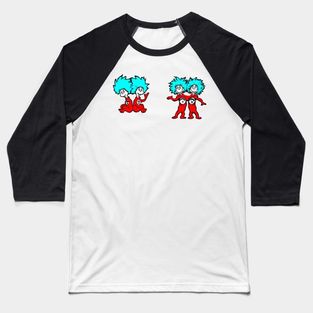 Thing 1 and Thing 2 Baseball T-Shirt by JAFARSODIK